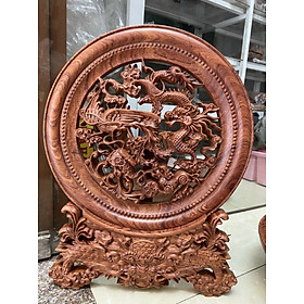 Mua Đĩa gỗ trạm khắc Tứ linh