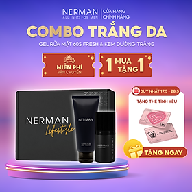 Combo dưỡng trắng da Nerman dùng cho nam giới bao gồm 1 Gel rửa mặt 100ml và 1 kem dưỡng trắng 30g