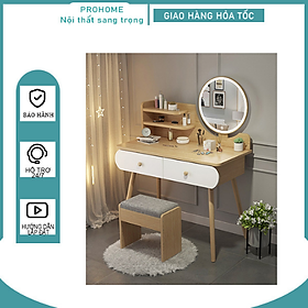 Mua Bộ bàn ghế trang điểm kèm gương đèn led  bàn trang điểm kèm gương đèn BAH002-N (giao màu ngẫu