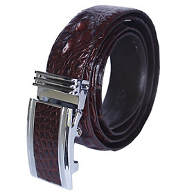 Thắt Lưng Nam Da Cá Sấu Nguyên Con Bản Lớn Huy Hoàng HT4237 - Nâu Đất