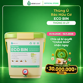 Thùng Ủ Rác Hữu Cơ EcoBin 8 Lít - EcoClean - Ủ Rác Nhà Bếp - Tự Làm Phân Compost Tại Nhà
