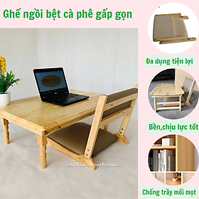 Mua Ghế ngồi bệt gấp gọn phong cách Nhật Bản gỗ cao su tự nhiên cực chất