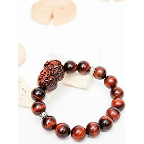 Vòng tay đá mắt hổ phối tỳ hưu đá - Ngọc Quý Gemstones