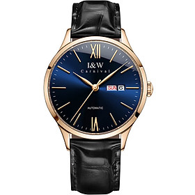 Đồng hồ nam chính hãng IW Carnival 529G-D2,hàng mới fullbox,kính sapphire,chống nước 30m,Bh 24 tháng,máy cơ (automatic),mặt trắng dây da đen xịn