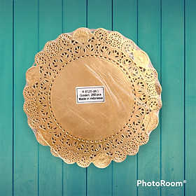 Mua Giấy lót viền hoa tròn màu vàng size 8 inch ~ 20cm (250 tờ/xấp)