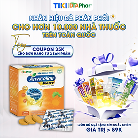 Viên sủi hoạt huyết dưỡng não ANVICOLINE FAST hiệu quả nhanh giúp cải thiện đau đầu hoa mắt chóng mặt do thiểu năng tuần hoàn máu não Hộp 20 Viên