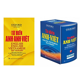 Combo 2 cuốn từ điển Oxford bìa Xanh cứng + Vàng Cứng ( tặng iring + hộp  flashcard 360 động từ bất quy tắc )