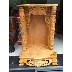 Mua bàn thờ gỗ gõ trạm   Bàn thờ thần tài ông địa 48 x 68cm gỗ gõ đỏ