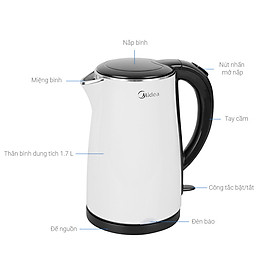 Mua Bình đun siêu tốc Midea 1.7 lít MK-17DS - Hàng chính hãng