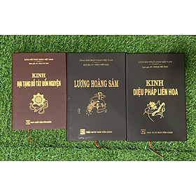 Sách Combo Kinh địa tạng + Kinh lương hoàng sám + Kinh Diệu pháp liên hoa (3 quyển, bìa da)