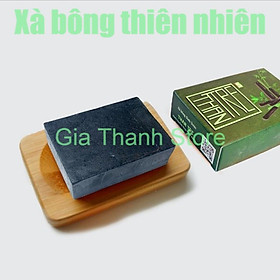 Xà bông Sinh Dược Than tre, xà bông cục handmade 100gr, mẫu bao bì vẽ mộc, hương ba tươi mát, làm sạch tẩy da chết, massage hiệu quả