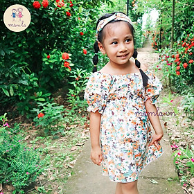 Đầm váy cúc họa mi nhún eo | 1Y-5Y