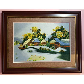 Tranh thêu tay - Phong Cảnh Quê Hương Bình Yên