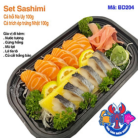 Mã 204_Set Sashimi Cá Hồi, Cá trích ép trứng 200g