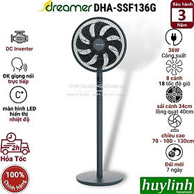 Mua Quạt cây đứng thông minh Dreamer DHA-SSF136  SSF136G - SSF136W  - Điều khiển giọng nói trực tiếp bàng Tiếng Anh - Hàng chính hãng