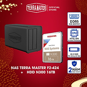 Mua Bộ Ổ cứng mạng NAS TerraMaster F2-424+N300 16T Hàng chính hãng