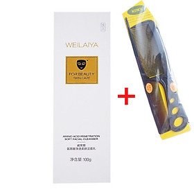 Sữa rửa mặt tẩy trang Weilaiya Facial Soft Cleanser 100g, Tặng kèm combo lược