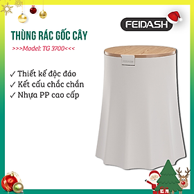 Thùng Rác Gia Đình Hình Gốc Cây Nắp Vân Gỗ Dễ Thương FEIDASH TG3700 - Thiết kế độc đáo mới lạ tạo điểm nhấn cho không gian gia đình bạn - Đáy thùng rác to giúp đứng vững chãi không lo bị đổ bởi lực tác động - Cấu tạo 2 lớp tháo rời dễ dàng vệ sinh hơn