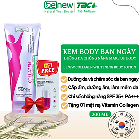 [TOP SALE] Kem Body Ban Ngày BENEW Collagen Whitening Body Lotion 200ml + Tặng kèm 01 mặt nạ sinh học Tencel Collagen Vitamin