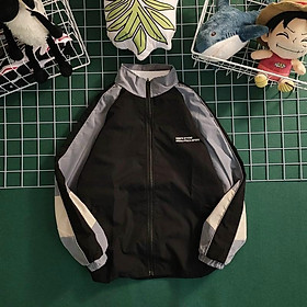 Áo khoác nam unisex cổ đứng vải dù 2 lớp phối màu độc lạ họa tiết chữ HEBFN đi mưa,cản gió,chống nắng, Áo khoác dù nam nữ màu 3 sọc chất liệu d
