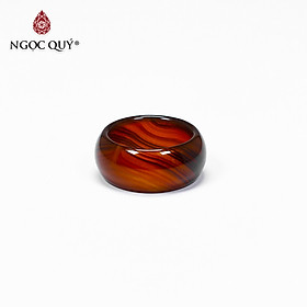 Nhẫn nam đá mã não nâu đỏ mệnh hỏa thổ - Ngọc Qúy Gemstones