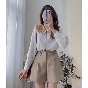 Áo sơ mi nữ cổ sen viền - Áo kiểu công sở mẫu mới hè 2022