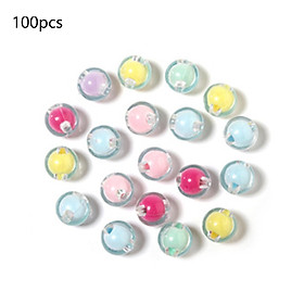 100 Pieces Colorful Acrylic Beads with Hole for Jewelry Making