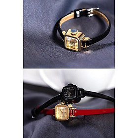 Đồng hồ nữ Hàn Quốc dây da mặt vuông- đồng hồ đeo tay nữ thời trang dây da cao cấp