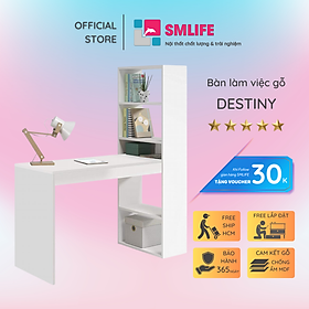 Bàn làm việc, bàn học gỗ hiện đại SMLIFE Destiny | Gỗ MDF dày 17mm chống ẩm | D120xR53xC144cm