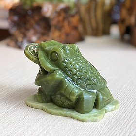 Mua Thiềm Thừ Ngậm Tiền Đá Serpentine Tự Nhiên