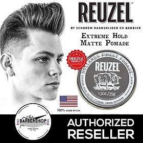 Sáp vuốt tóc Nam Reuzel (wax con cái heo) Extreme Hold Matte Pomade lưu giữ nếp siêu cứng