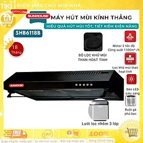 Máy Hút Mùi Vỏ Sơn Sunhouse SHB6118B - Hàng chính hãng