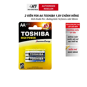 Vỉ 2 Viên Pin AA , AAA TOSHIBA Alkaline 1,5 Siêu Bền Bỉ - Hàng chính hãng - Vỉ 2 Pin AA