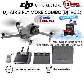 Mua Flycam DJI Air 3 Fly More Combo kèm điều khiển có màn hình (DJI RC 2) camera kép quay video chất lượng 4K HDR - Hàng chính hãng