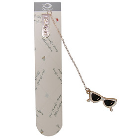 Bookmark Kẹp Sách Kim Loại Phối Charm Hình Mắt Kính