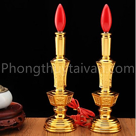 Mua Đèn Bàn Thờ Thân Trụ Cao 21cm/28cm-1 Cặp(Thần tài Tổ tiên Thần phật...)