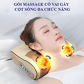 Gối Massage Cổ Vai Gáy Cao Cấp Thế Hệ Mới, Máy Massage Hồng Ngoại 20 bi Đa Chức Năng, Giảm Nhức Mỏi Toàn Thân Hiệu Quả