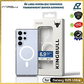 Ốp lưng trong suốt sạc từ tính Mipow Qi2 Tempered Transparent cho Samsung Galaxy S25 Ultra (Bayer Germany Chống Ố Vàng)_ Hàng Chính Hãng