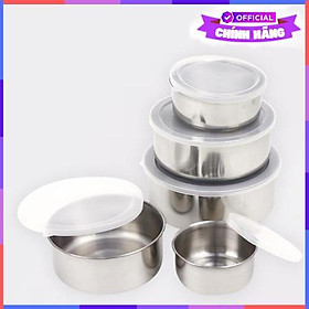 Mua Bộ Thố Lạnh Vouller Inox 5 Món   Bộ 5 Hộp Đựng Thực Phẩm Inox Có Nắp Đậy (Thố 5 Món) - Hàng Chính Hãng