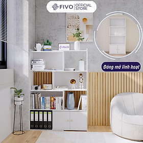 Mua Kệ Sách Gỗ Để Sàn FIVO FB71  Với Tính Năng 2IN1 Đóng Mở Tùy Thích  Nhiều Ngăn Chứa Đồ Rộng Rãi - 4 Tầng