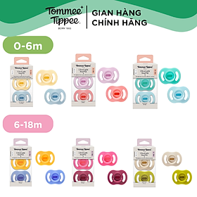 Ty ngậm silicon siêu nhẹ cho bé Tommee Tippee Ultra Light 0-6, 6-18 tháng (vỉ đôi, tách lẻ)