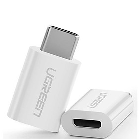 Đầu chuyển đổi USB-C dương Sang Micro USB âm vỏ nhựa màu Trắng Ugreen TC30154US157 Hàng chính hãng.