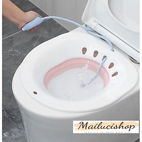 Mua HOT Bộ Chậu rửa phụ khoa  Xông Vùng Kín Sau Sinh Gấp Gọn Gắn Bồn Cầu Tiện Lợi Với Vòi Tự Xịt Nước
