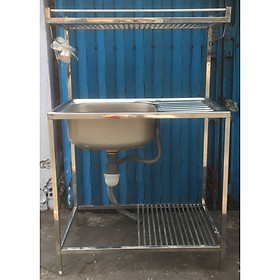 Bồn rửa chén + kệ để chén di động (2 tầng)