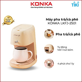 Máy pha cà phê espresso Konka KCF-CS3 20bar tích hợp đánh bọt sữa, pha cà phê viên nén 2 trong 1 tiện lợi, tặng kèm temper - Hàng nhập khẩu