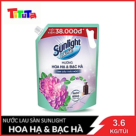 Nước lau sàn Sunlight Hương Hoa Hạ và Bạc Hà Túi 3.6kg