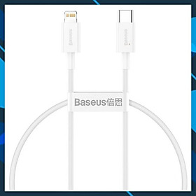 Cable Type-C to Lighting PD 18W Baseus Mini White (CATLSW-02) - Hàng chính hãng