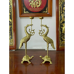 Mua Đôi hạc thờ bằng đồng vàng cao 50cm