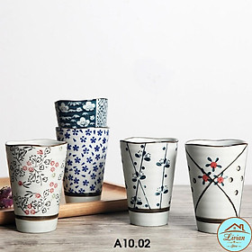 Bộ 5 cốc sứ uống trà 300ml phong cách Nhật bản - kèm hộp quà tặng