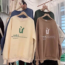 Áo Sweater Ừ Form Rộng Tay Phồng Unisex, Áo Nỉ Hottrend In Chữ Ừ, Áo Sweater In Chữ Thái-Áo Nỉ cổ Tròn From Rộng Unisex Mặc Đơn, Áo Khoác OVERSIZE FRIENDSFOREVER Ừ ZIP HOODIE